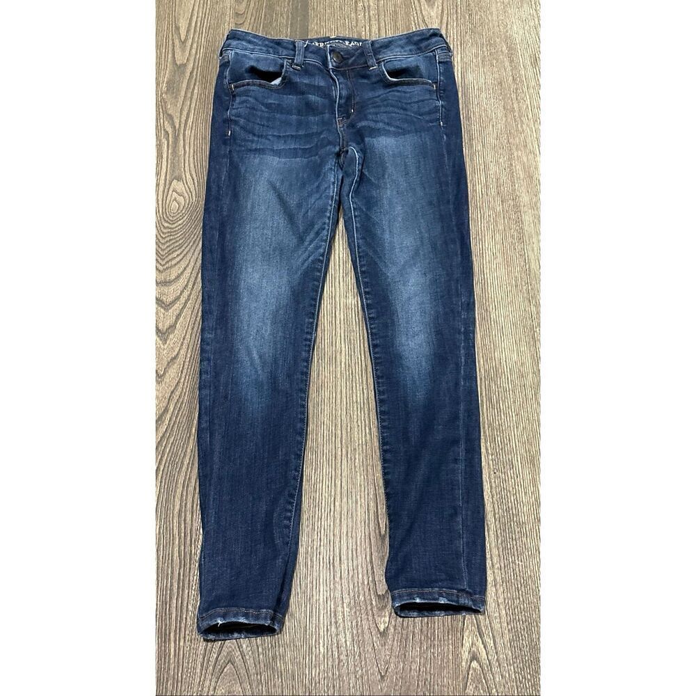 American Eagle Womens Jegging Jeans Mid Rise Super Super Stretch Blue Size 8
